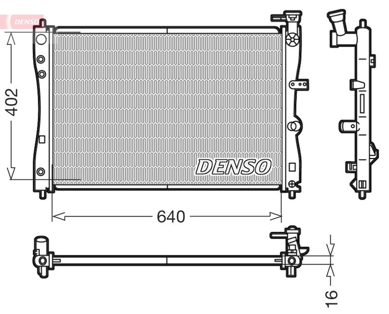 Радіатор, система охолодження двигуна, Denso DRM45005