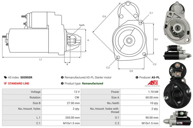 AS-PL S0395SR Starteris