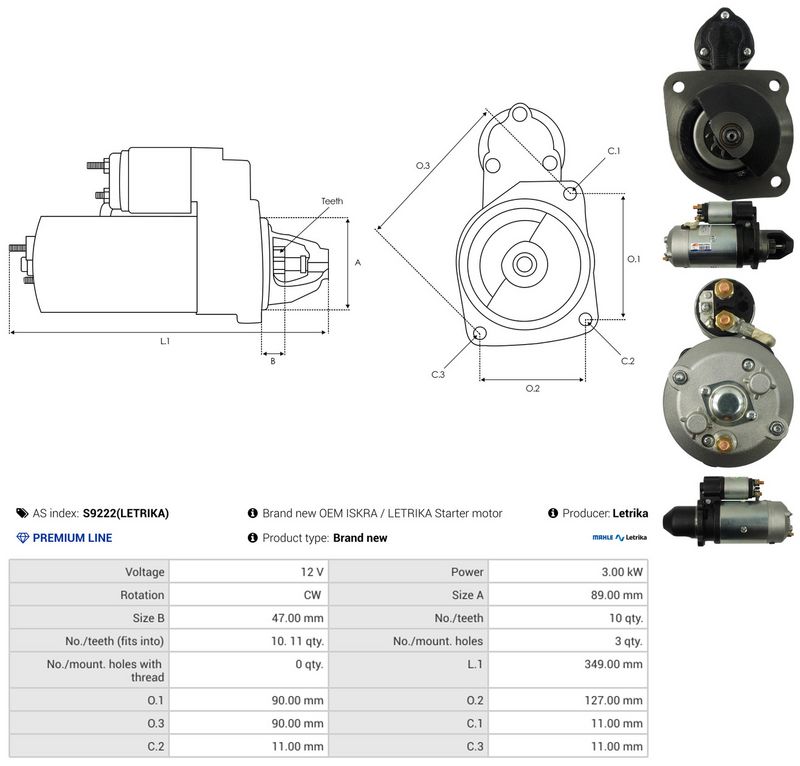 AS-PL S9222(LETRIKA) Starter