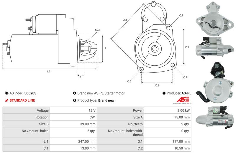 AS-PL S6520S Starteris