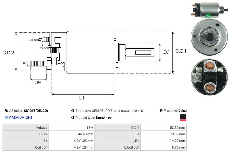 Magnetlülitus, starter, AS-PL SS1053(DELCO)