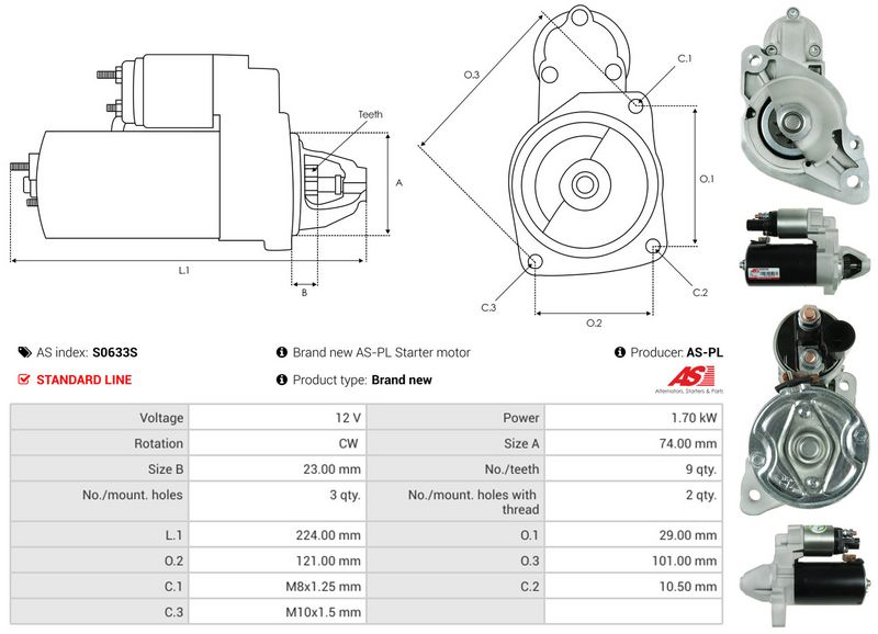 AS-PL S0633S Starter