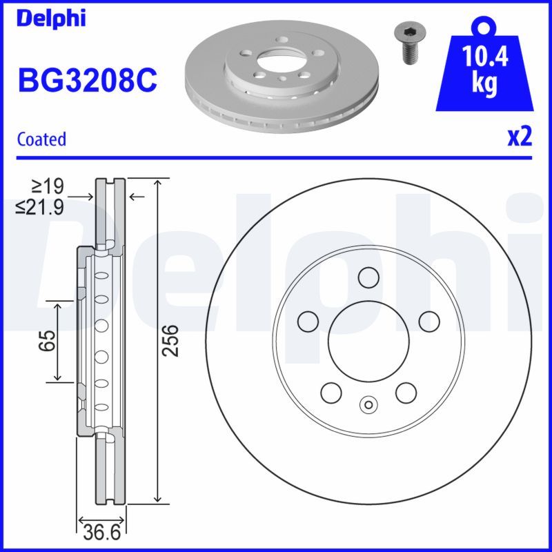 DELPHI féktárcsa BG3208C