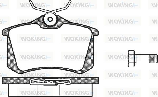 Комплект гальмівних накладок, дискове гальмо, Woking P3633.00