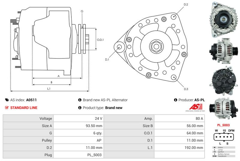 AS-PL A0511 Alternator