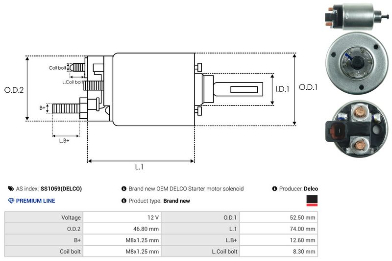 Magnetlülitus, starter, AS-PL SS1059(DELCO)