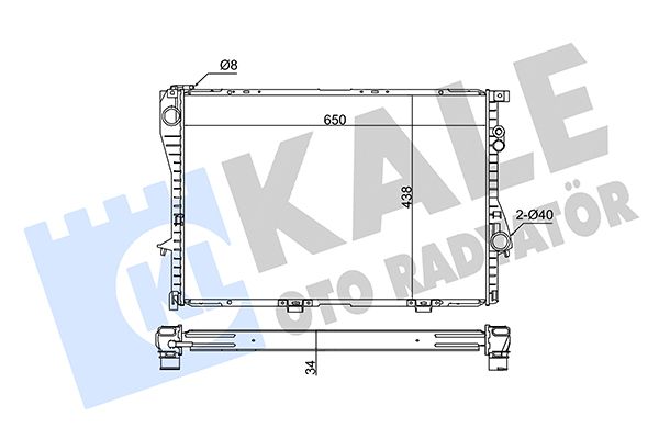 Радіатор, система охолодження двигуна, Kale Oto Radyatör 341915