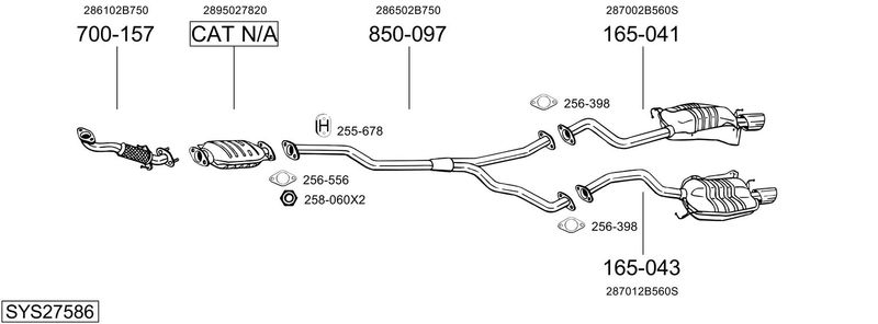 BOSAL kipufogórendszer SYS27586