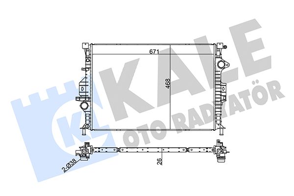 KALE VOLVO Радиатор охлаждения S60/80 II, V40/60/70, XC60, XC70, Ford, Land Rover Discovery Sport, Freelander, Range Rover 2.0