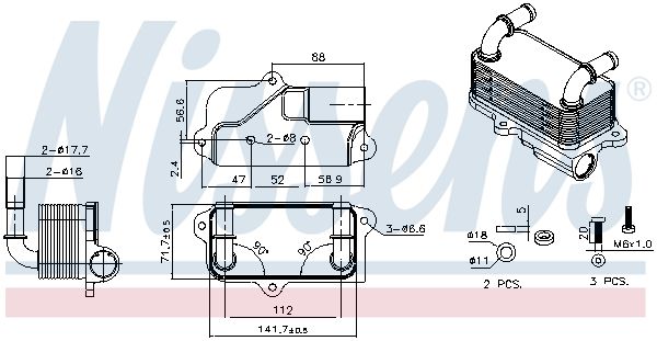 NISSENS 91578 Oil Cooler, automatic transmission