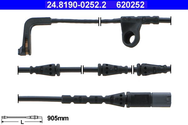 Senzor de avertizare,uzura placute de frana 24.8190-0252.2 ATE