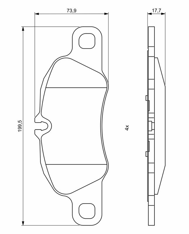 Piduriklotsi komplekt, ketaspidur, BOSCH 0 986 494 784