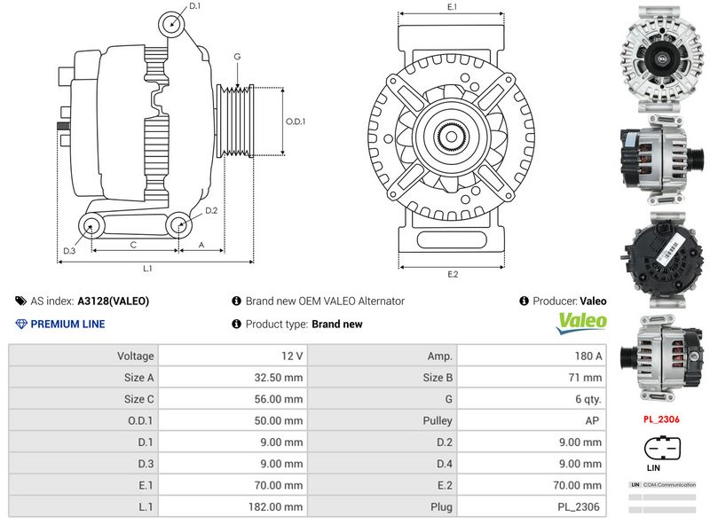 AS-PL A3128(VALEO) Alternator