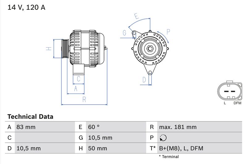 BOSCH Dynamo / Alternator 0 986 047 530