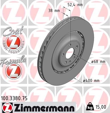 Гальмівний диск, Zimmermann 100.3380.75