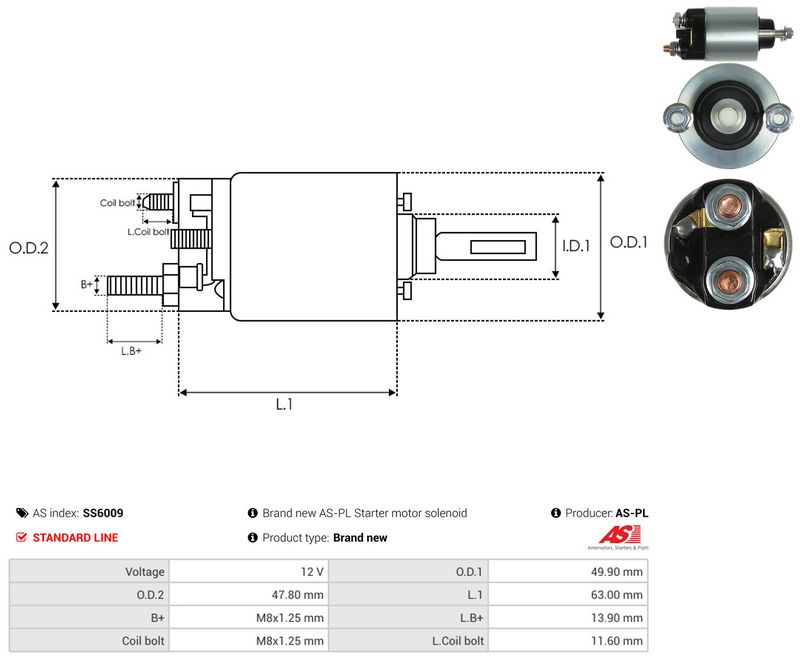 Magnetlülitus, starter, AS-PL SS6009