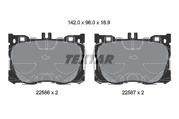 Комплект гальмівних накладок, дискове гальмо, Textar 2258601