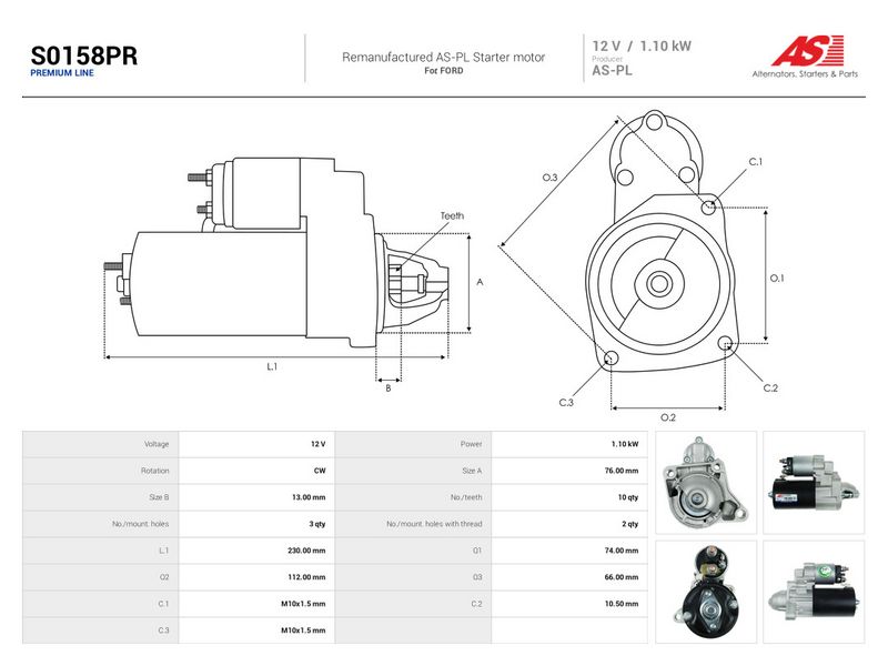 Starter, AS-PL S0158PR