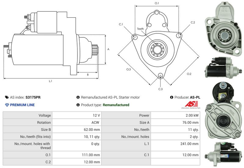 AS-PL S3175PR Starter