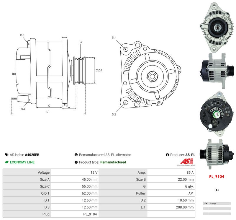 AS-PL A4025ER Generatorius
