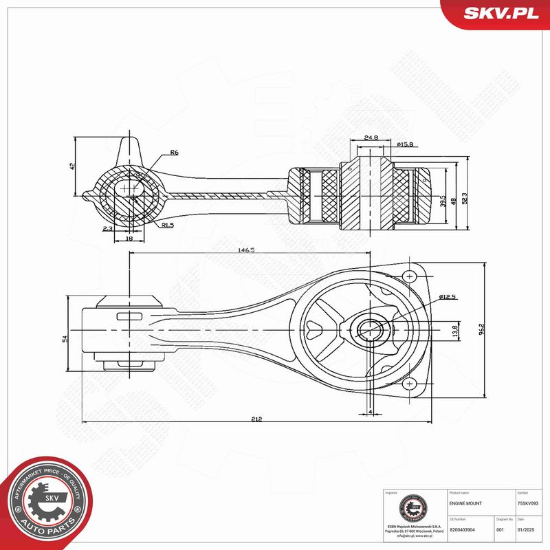 ESEN SKV 75SKV093 Mounting, engine