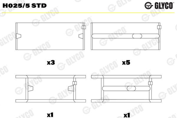 Комплект вкладышей коренных стандарт H0255STD