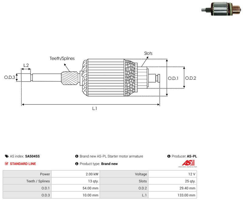 Ankur, starter, AS-PL SA5045S
