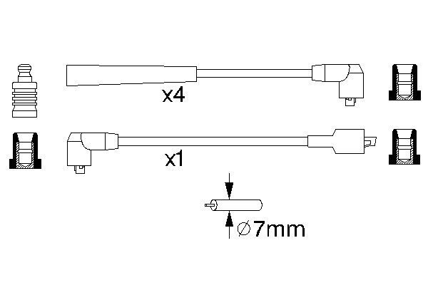 BOSCH B859 дроти високого напруги 5 шт. MAZDA 323