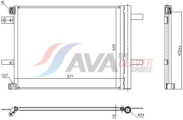 AVA Clever Choice PE5438D - Kondicionieriaus radiatorius
