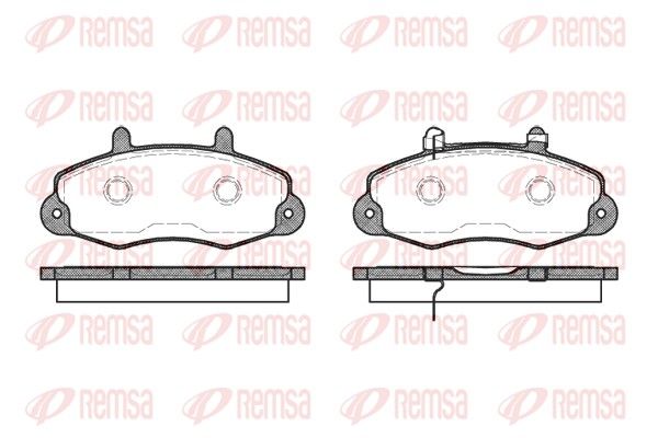 Комплект гальмівних накладок, дискове гальмо, Remsa 0391.02