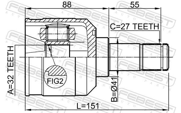 FEBEST 0411-DJ24 Joint Kit, drive shaft