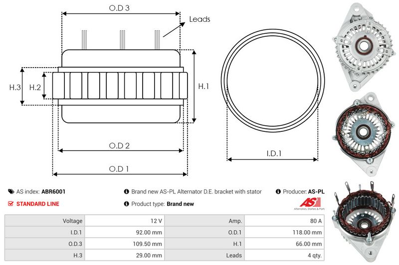 Kaitsekate, generaator, AS-PL ABR6001