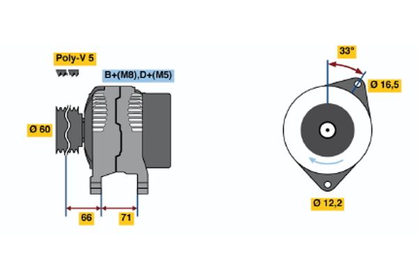 BOSCH Dynamo / Alternator 0 986 040 621