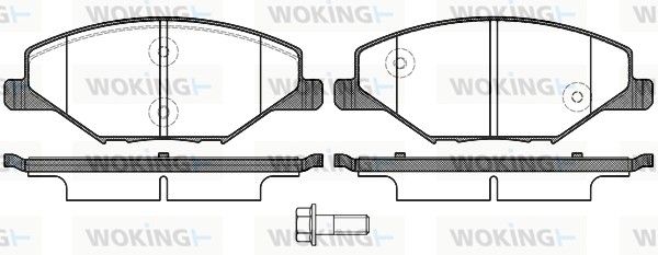 Комплект гальмівних накладок, дискове гальмо, передня вісь, Skoda Fabia II-III 11- /VW Polo 10- (TRW), Woking P1453300