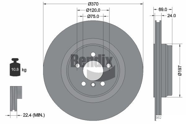 BENDIX Braking féktárcsa BDS2035