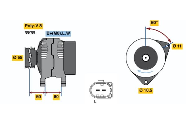 BOSCH 0124325052 Generatorius