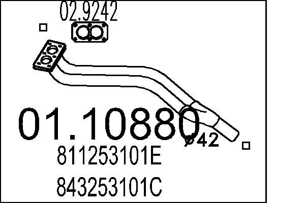 MTS kipufogócső 01.10880