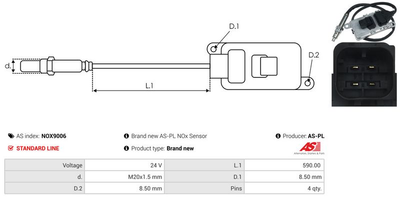 AS-PL NOX9006 NOx Sensor, urea injection