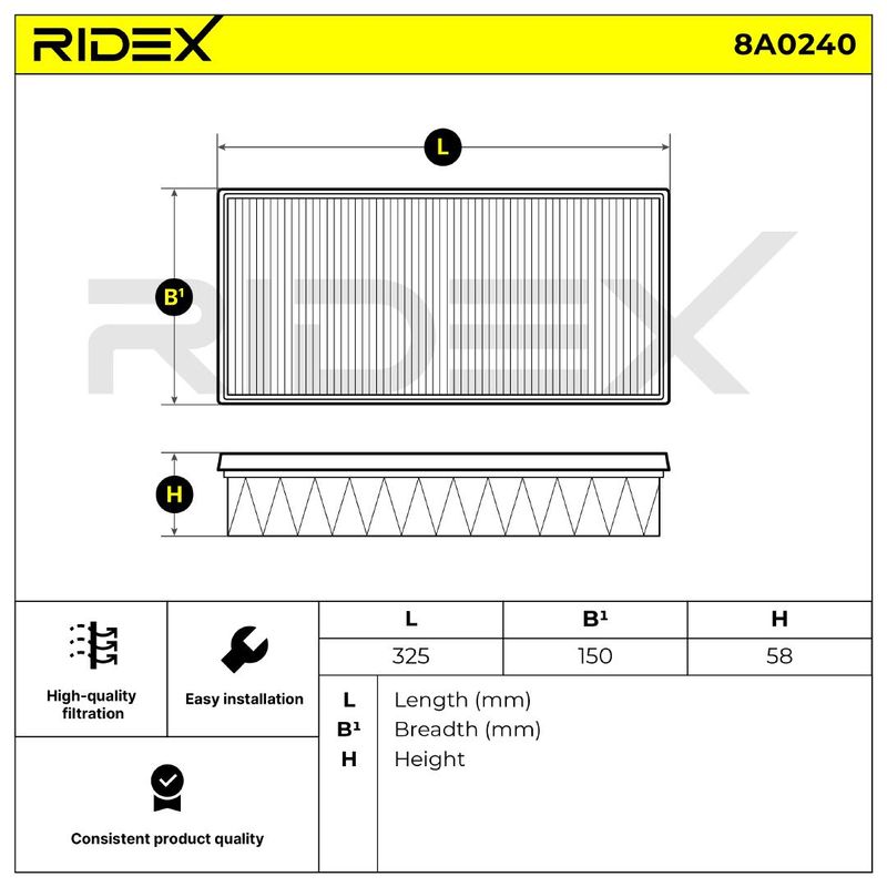 въздушен филтър RIDEX