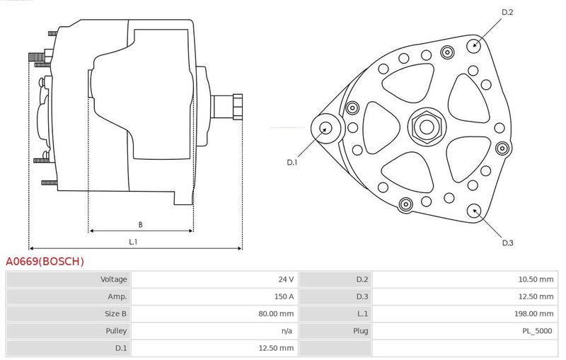AS-PL A0669(BOSCH) Alternator