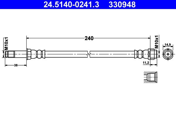 Гальмівний шланг, Ate 24.5140-0241.3