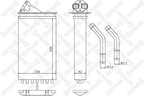 STELLOX Hőcserélő, belső tér fűtés 10-35011-SX