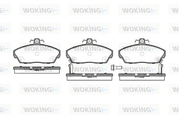 Комплект гальмівних накладок, дискове гальмо, Woking P2373.02