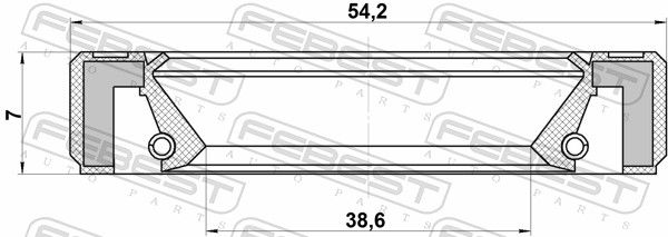 Сальник піввісі 38.6x54.2x7.25x7.25 Grand Vitara/Escudo 06-14