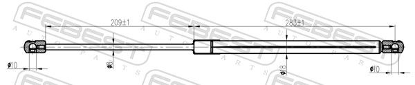 FEBEST 27117-002 Gas Spring, bonnet