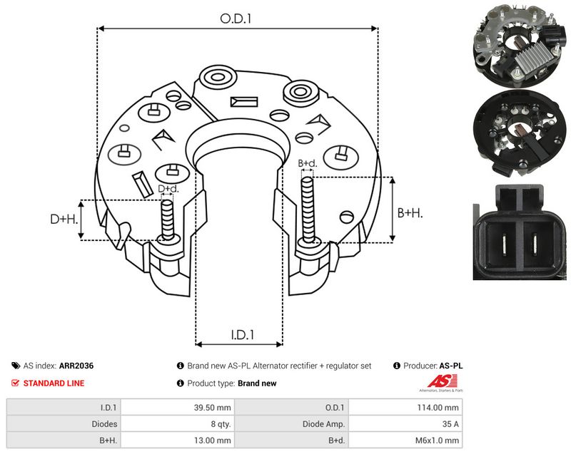 AS-PL ARR2036 Rectifier, alternator