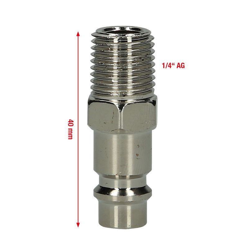 Insticksnippel av metall, 1/4” AG, Europa