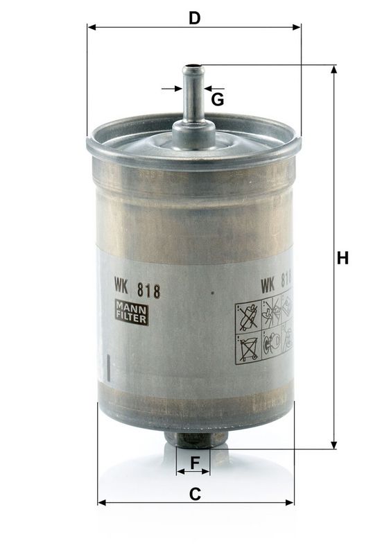 MANN-FILTER WK818 Fuel Filter