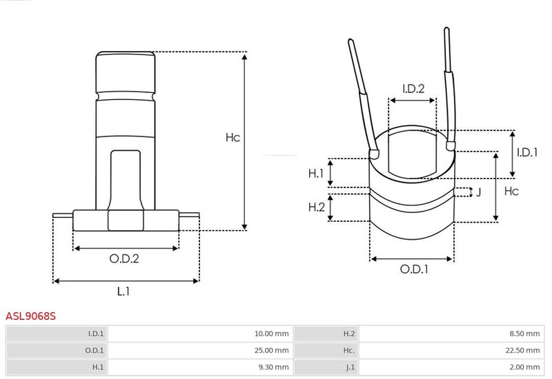 AS-PL ASL9068S Slip Ring, alternator