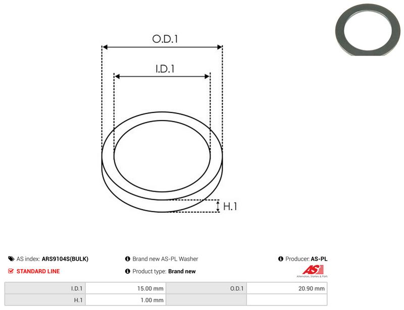 AS-PL ARS9104S(BULK) Repair Set, alternator
